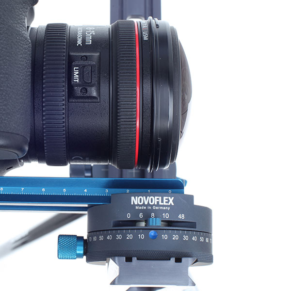 Novoflex VR-System 6/8 Version ab 2015 mit Fisheyezoom Canon EF 8-15 mm / 4 L USM 