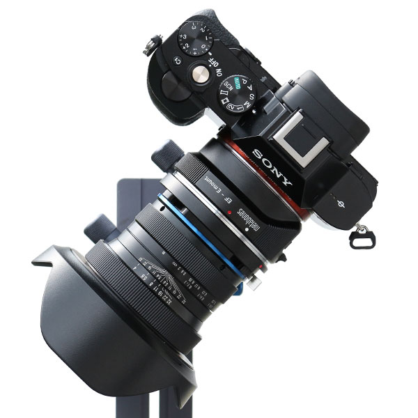 LAOWA 15mm f/ 4 Macro 1:1 Shift mit Metabones Adapter an Sony Alpha 7R und Novoflex Panoramakopf